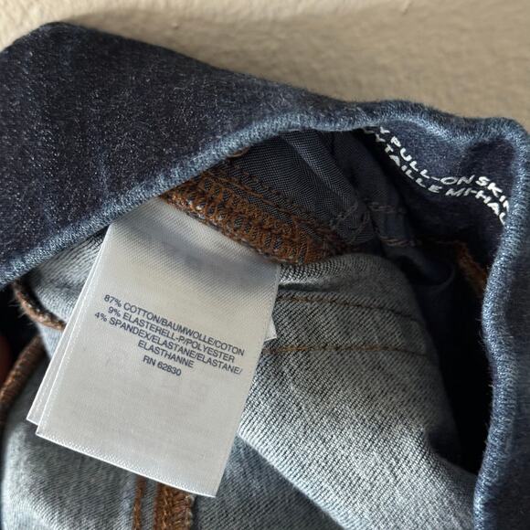 Land's End Mid Rise Curvy Pull On Skinny Stretch Jeans Jeggings Dark Wash Sz 14 - Picture 9 of 10